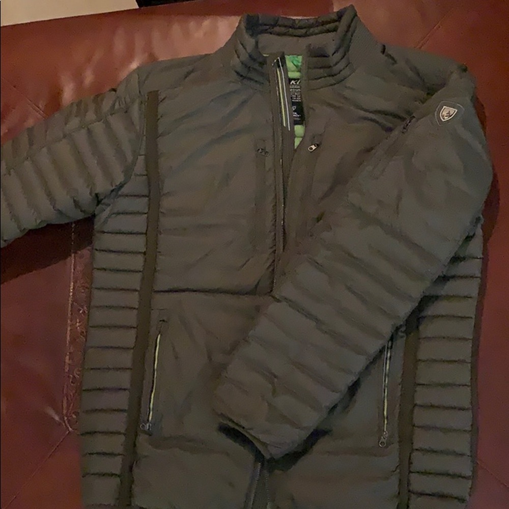 Light olive green Kuhl puffer jacket